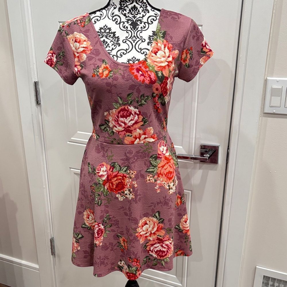 Planet Gold Mauve Floral Mini Dress